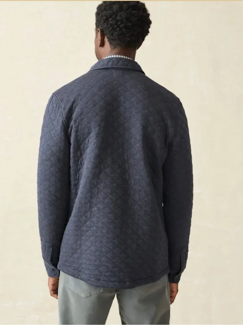Faherty Epic Quilted Fleece Button Down Navy Size S